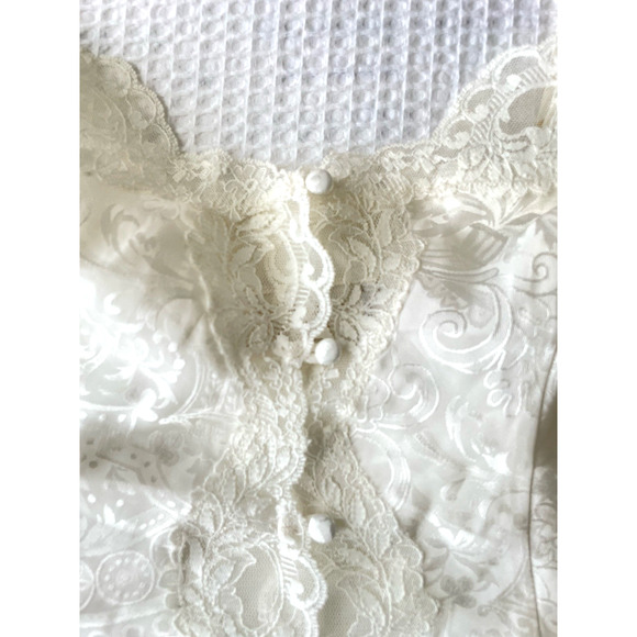 Vtg Victorias Secret Camisole Size Medium Satiny Lace Button Lingerie Top Cami - Picture 4 of 4